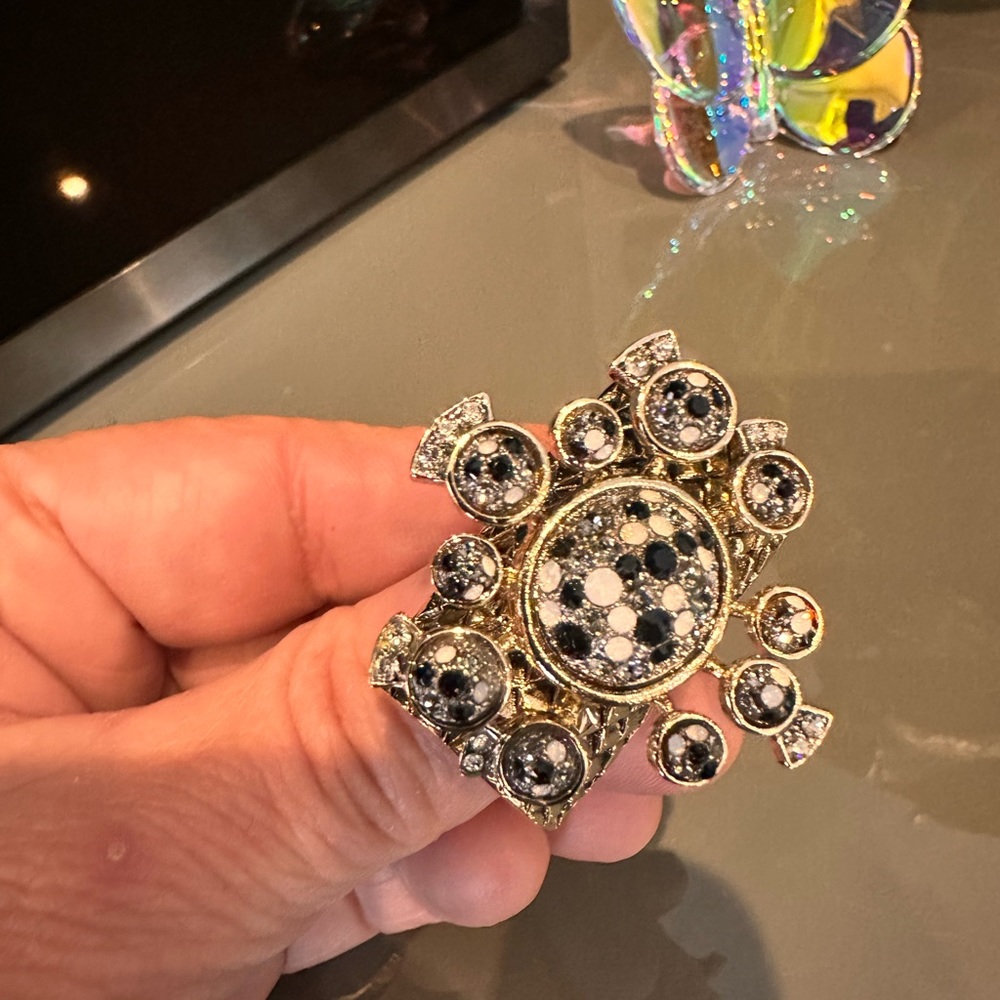 Authentic Roberto Cavalli Ring With Swarovski Cry… - image 1